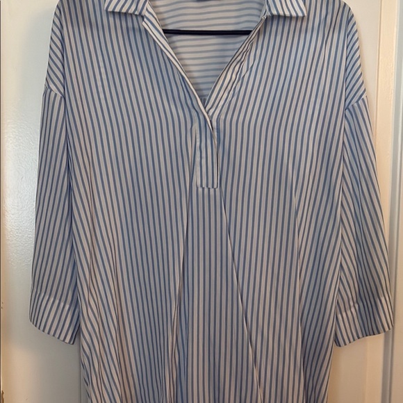 Apt. 9 Blue and White Striped Blouse - Picture 1 of 4